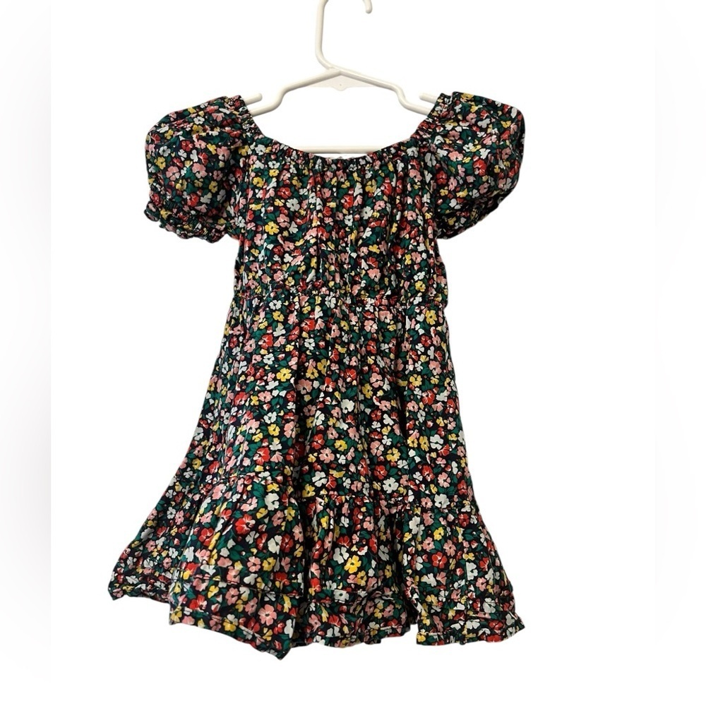Janie and Jack Floral Dress navy and Multicolor twirl sz 2T lined